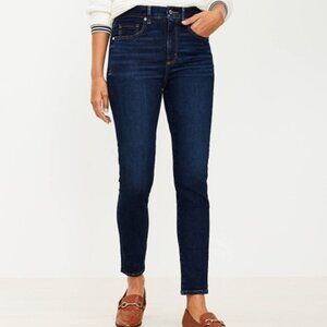 LOFT High Rise Skinny Jeans Dark Indigo 26P/2P
